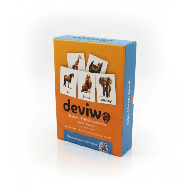 Ewe Animal Flashcards box set with white background